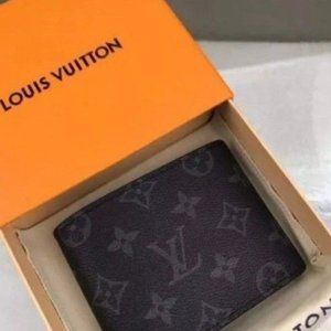 Louis Vuitton Black & White Leather Wallet